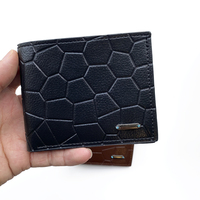 Dompet grosir kulit pu MOQ rendah untuk pria desain dompet lipat dua murah