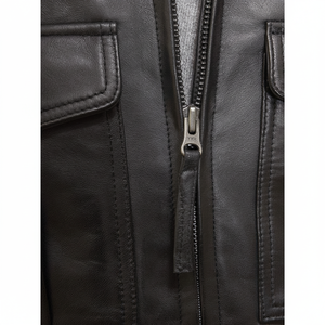 M0VA TEXTILES TESSUTO Veste en cuir pour femme Tendance en peau d'agneau véritable Style vintage Veste en cuir pour femme Veste en cuir de vache véritable - Product Image 1