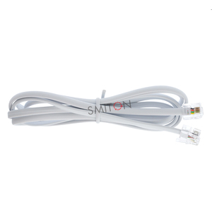 Cordon téléphonique plat RJ11 Cat 3 en cuivre 4 conducteurs 26AWG de 2 m pour ligne fixe, téléphone, <span class=keywords><strong>fax</strong></span>, modem - Connecteurs 6P4C pour usage intérieur - Product Image 1