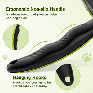 Custom Eco-Friendly Stainless Steel & Plastic One <b>Button</b> Self Cleaning Pet Hair Shedding Grooming Slicker Brush for <b>Dogs</b> - Product Image 5