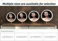 Miroir de maquillage LED rond rotatif à 360 degrés pour le bureau