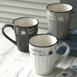 Tasses à café en céramique gaufrée en forme de V, grande capacité, écologiques, en porcelaine, pour cadeaux d'affaires, compatibles lave-vaisselle et micro-ondes, à prix abordable - Product Image 5