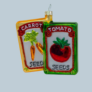 Ornements en verre faits à la main en gros, floqués et pailletés, colorés, en forme de légumes (Poivre, <span class=keywords><strong>Piment</strong></span>, Ail, Pomme de terre, Tomate) - Product Image 5