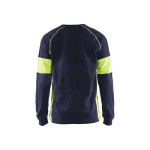 BLAKLADER - 3520103088334XL Long sleeved T-<b>shirt</b> Navy Blue/<b>Yellow</b> - EAN 7330509697443 WORK T-<b>SHIRTS</b> AND <b>POLO</b> <b>SHIRTS</b> - Product Image 2