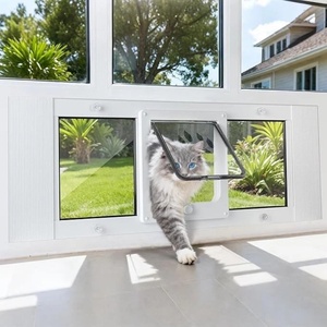 Porta per Gatti Intelligente con Chiusura Magnetica a 4 Vie, Sicura per l'Ingresso e l'Uscita di Gattini e Animali Domestici, Adatta per Finestre e Porte - Product Image 1