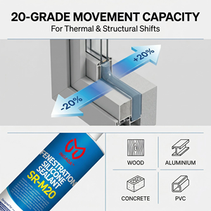 Colle d'étanchéité en silicone neutre imperméable pour cadre de <span class=keywords><strong>fenêtre</strong></span> et de porte SR-M20 - Product Image 3