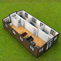 FLKT Villa de luxe moderne préfabriquée, pliable à double aile, résistante aux intempéries et au feu, extensible, en conteneur de 20 ou 40 pieds pour habitation
