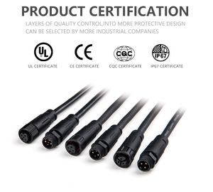 Cavo di Prolunga <span class=keywords><strong>Elettrico</strong></span> OEM Impermeabile IP67 con Connettore a Blocco M12 a 2 3 4 5 6 Pin Maschio Femmina per Luci Solari e Lampade a LED - Product Image 4