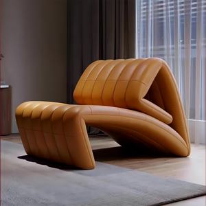 Sofá <span class=keywords><strong>cama</strong></span> convertible moderno, sillón plegable tapizado, sillón otomano ajustable de cuero, sillón curvo para hoteles - Product Image 2