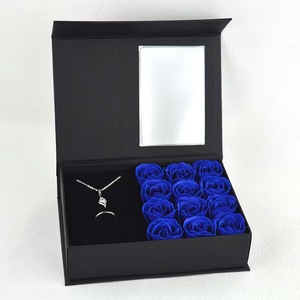 Scatola regalo fiore quadrato di san valentino finestra aperta e copertura 6 scatola di fiori anello pendente orecchino portagioie - Product Image 4