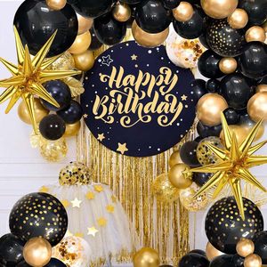 Kit per arco a palloncino nero e oro per la decorazione della festa di nozze di compleanno di laurea - Product Image 2