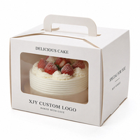XJY Logo personnalisé imprimé de qualité alimentaire blanc carton papier anniversaire fenêtre transparente cadeau pâtisserie gâteau boîte