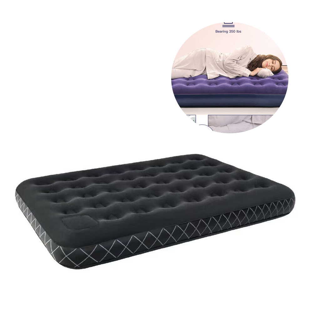 Twin Self Inflatable Foldable Portable Air Bed Mattress Camping Airbed with Built-in Foot Pump Inside for Gifting