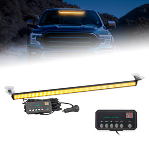 Barra de Luces de Advertencia de Tráfico, 144 LED Ámbar Blanco, Luces Estroboscópicas de Emergencia Intermitentes para el Parabrisas Interior - Product Image 1