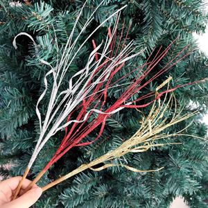 Kipas payet emas 43cm glamor dekorasi Natal pita berkilau kerajinan tangan dan aksesori pohon daun - Product Image 1