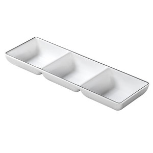 Xiangyuan <b>melamine</b> tableware <b>plates</b>, creative white with black lines, dipping sauce dishes, hot pot and barbecue side dish, - Product Image 1