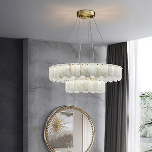 Lustre en Alabâtre au <span class=keywords><strong>Design</strong></span> Marbré Tendance, <span class=keywords><strong>Suspension</strong></span> <span class=keywords><strong>Luminaire</strong></span>, Lampe Suspendue, <span class=keywords><strong>Luminaire</strong></span> Pendentif - Product Image 4