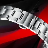 Jam Tangan Mekanis Otomatis Pria 40MM Casing Baja Tahan Karat Gelang Kronograf Tachymeter 3BAR Tahan Air Penunjuk Bercahaya