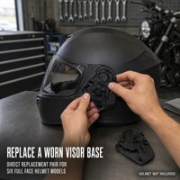 Plaque de base de visière de casque de remplacement, paire gauche droite avec 2 vis pour GSB 350 360D RC3 BIHR K7 KUMOSHI