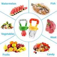 Jouet de Dentition Bébé Grignoteur Anneau de Dentition Sevrage avec Sacs en Silicone Supplémentaires Mangeoire pour Aliments/Fruits Sucette