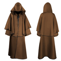 Cape médiévale à capuche, robe à manches longues, cape de sorcier, guide, cape d'Halloween