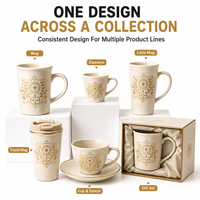 Taza de Cerámica Color Marfil con Diseño Metálico Dorado Personalizado OEM ODM, Taza para Café o Té, Caja de Regalo, Proveedor de Artículos para Bebidas al por Mayor
