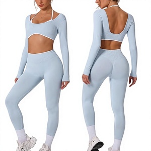 Leggings elásticos para mujer, sujetador deportivo acolchado, ropa deportiva para entrenamiento, yoga y fitness - Product Image 1