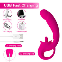 Vibrateur électrique portatif pour usage personnel, avec lumière changeante de couleur et effet de léchage langue, pour femmes, style insertion.