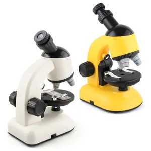 Вращающийся на 360 градусов игрушечный микроскоп, Биологический микроскоп для обучения, детский микроскоп HD 1200 раз, микроскоп в комплекте