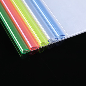Reciclar PP Papelería de oficina Tamaño A4 Cubierta de informe de plástico transparente Colorido claro Q Spine Barra deslizante Carpeta de archivos - Product Image 2