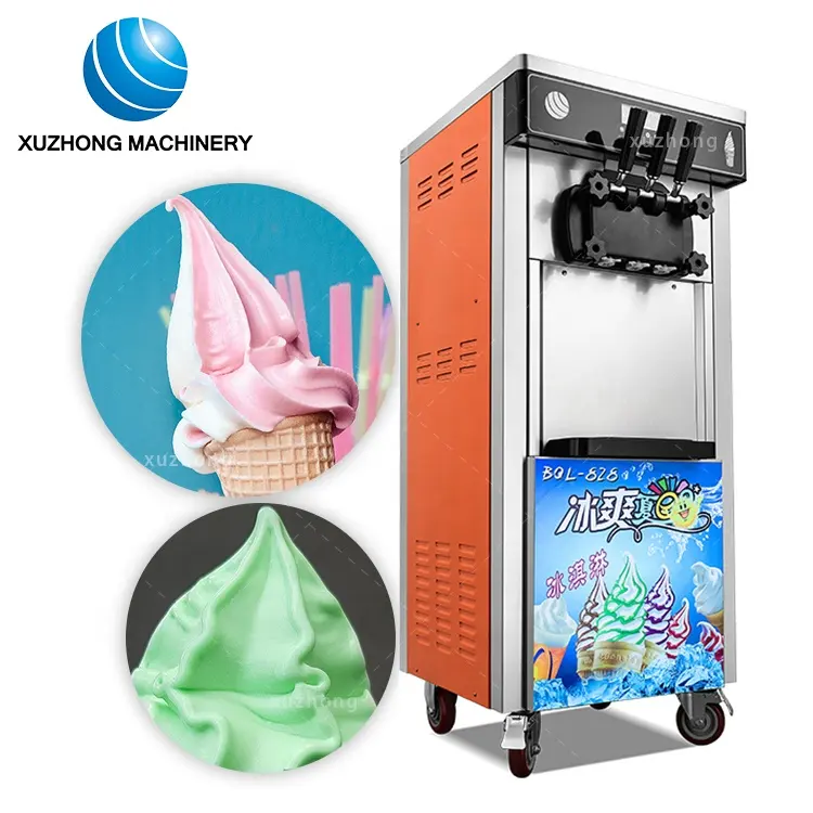 Industrial 3 Flavor Soft Serve Ice Cream Machine Makers Snack Ice Making Machines Gelato Ice cream Machine
