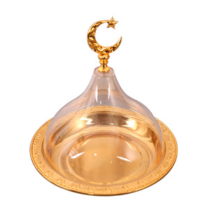 Vassoio Porta Dim Sum in Ferro Battuto con Stelle e Luna Elettroplaccate, Coperchio in Acrilico Trasparente, Fornitura Diretta dalla Fabbrica Rui Ya - Product Image 5