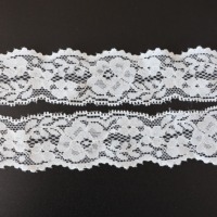Dentelle florale élastique en polyester de luxe, petite bordure blanche sexy, pour accessoires vestimentaires et broderies sur sacs