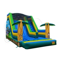 Toboggan gonflable tropical en forme de palmier, toboggan gonflable à thème animalier sauvage pour événements en plein air