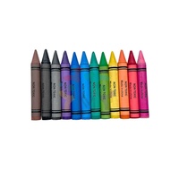 Ensemble de crayons de cire non effaçables non toxiques et écologiques de 12 couleurs (9,5 cm) pour l'étude et le dessin des enfants et du bureau