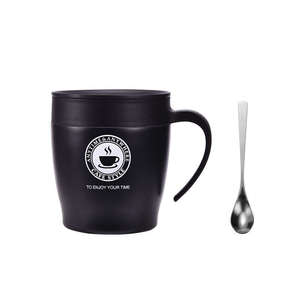 Stainless Steel Vacuum <b>Coffee</b> Mug with Spoon-Portable Leak-Proof Thermal Insulation for Travel - Product Image 4