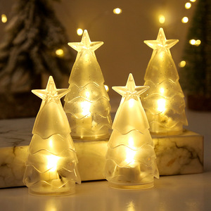Christmas LED Night Light Glowing Star Tree Shaped <b>Battery</b>-<b>Powered</b> Plastic Table Lamp Star Topper for Home Party Decor - Product Image 3