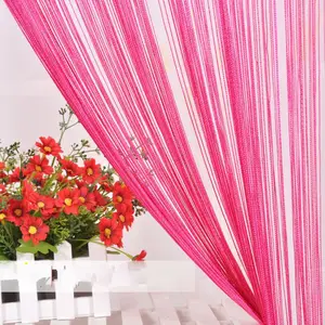 Wholesale polyester thread string curtain door tassel White Draping Ceiling Line Curtain for Aisle Wedding Party Decoration