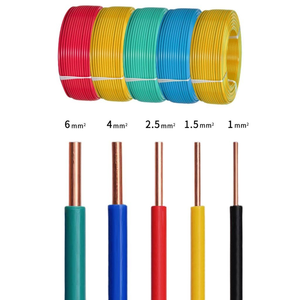 Fil de cuivre isolé en PVC, câble à âme pleine et câble toronné 0-24 AWG 1-16 mm, câblage électrique résidentiel - Product Image 1