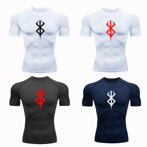 Chemises de fitness pour hommes personnalisées OEM avec impression numérique 3D - Séchage rapide, compression, manches courtes/longues, pour la course à pied, vente en gros, usine - Product Image 1