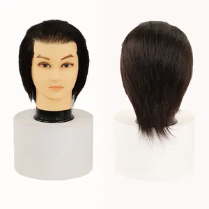 Wholesale customized makeup barber display lash stand tripod realistic human hair teaching men mannequin head with beard