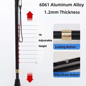 ไม้เท้าอลูมิเนียมสี่ขาสำหรับอาการบาดเจ็บที่เข่า การฟื้นตัวจากการผ่าตัดขา และการเคลื่อนไหว  แบบพกพา น้ำหนักเบา สำหรับผู้สูงอายุและผู้ใหญ่ - Product Image 4