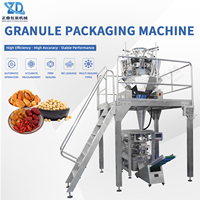 Appareil d'emballage commercial de précision pour aliments secs, avec peseuse multi-têtes automatique verticale VFFS pour granulés de grande taille et remplissage-scellage