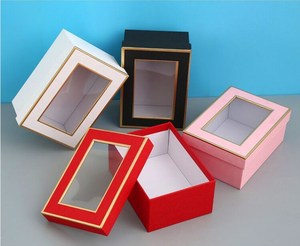库存豪华粉色玫瑰包装纸方形鲜花包装盒 - Product Image 4