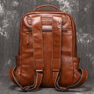 European and American Retro Style Men's Travel <b>Backpack</b> Large Capacity Women's Genuine Cowhide <b>Leather</b> <b>Laptop</b> <b>Backpack</b> - Product Image 6
