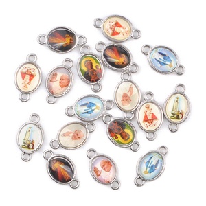 Pièces de chapelet en métal catholique, Jésus, Saint Jean-<span class=keywords><strong>Paul</strong></span>, Pape, Notre-Dame de Czestochowa, Fatima, connecteur religieux, pendentif - Product Image 1