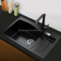 Éviers de cuisine simples et doubles à surface solide éviers en résine acrylique/granit composite/éviers avant en quartz acrylique pour la cuisine