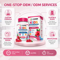 Gummies de magnésium pour enfants, saveur hibiscus, 60 gummies, à base de plantes, testés par un tiers