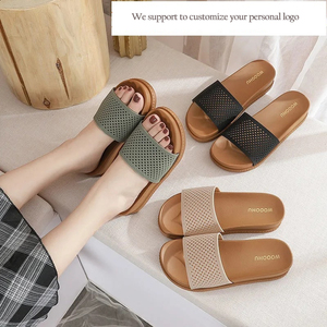 Sandalias Planas de Plataforma Gruesa de PVC para Mujer, Pantuflas de Moda con Logotipo Privado Personalizado OEM para Interiores y Exteriores - Product Image 2