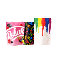 Emballage alimentaire imprimé personnalisé découpé thermoscellable pochette debout refermable 3.5G pochettes en aluminium plastique Zipl ock Mylar sacs